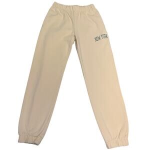 John Galt Brandy Melville “New York” Sweatpants Butter Yellow